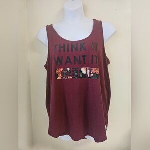 Torrid ,Activate Tank Top, Women's 2 Burgungndy